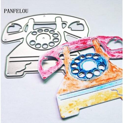 PANFELOU Old-fashioned telephone metal craft paper die cutting dies Scrapbooking/DIY Easter Halloween Embossing mould cards