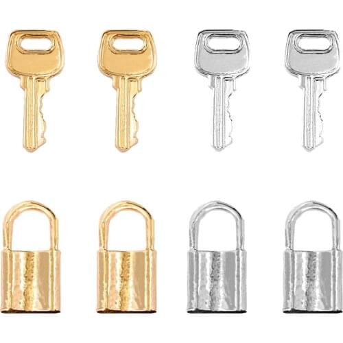 10Pcs Mix Gold Silver Color Key Lock Charms Floating Pendant For DIY Necklace Bracelet Jewelry Earring Making Finding Wholesale
