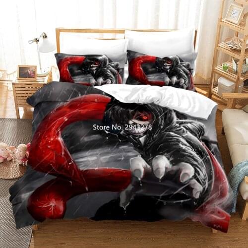 Hot Japanese Manga Bedding Deluxe Full-size Duvet Covered Pillowcase Linen Adult Children Home Decor Color Print Bedding Set