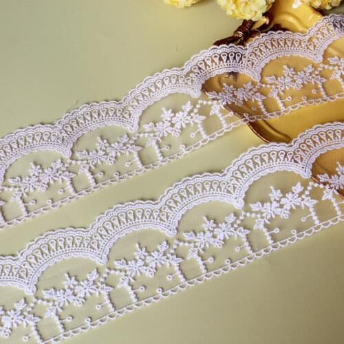 19yards/lot 5cm Mesh cotton embroidery Lace ribbon Dress edge decoration DIY Garment material Needlework sewing accessories 590