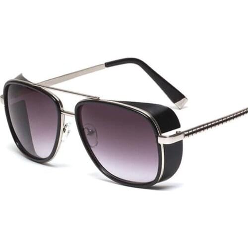 Male Sunglasses Tony Stark Iron Man Matsuda Retro Vintage Eyewear Steampunk Sun Glasses UV400 Oculos De Sol