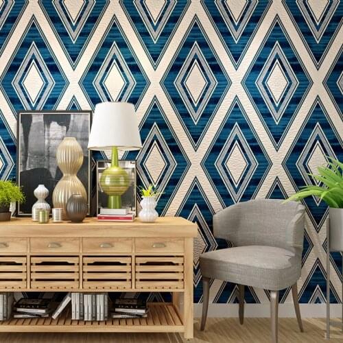 Wellyu Modern minimalist diamond lattice deer stripe non - woven wallpaper bedroom bedroom living room background wallpaper