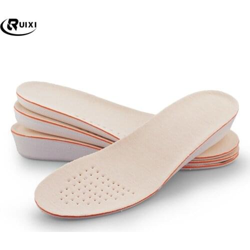 Unisex Height Increase Insoles Soy Fiber Sweat-absorbent Deodorant Breathable Shoe Pad Inserts Foot Care Pad for Men Women