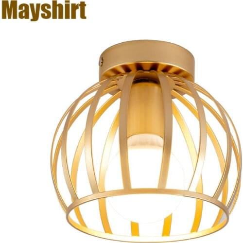 Bird Cage Led Ceiling Lights Modern Gold Ceiling Lighting Living Room Bedroom Kitchen Metal Hanging Lamp Industrial Home Decor