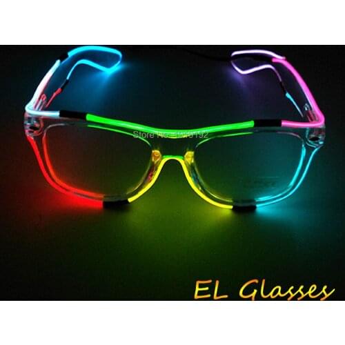 Glowing EL Glasses Flashing world Music Led Glasses with sound Activated for dancing, any festival Party Decoration