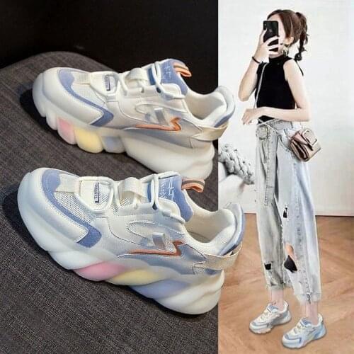 New 2020 Spring Fashion Women Casual Shoes Leather Platform Shoes Women Sneakers White Chaussure Femme