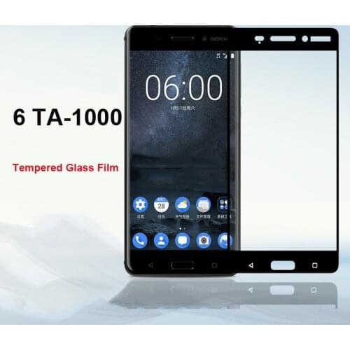 For Nokia 6 TA-1000 High Quality Explosion-proof Tempered Glass Full Cover Screen Protector Film White Black Color Glass Film