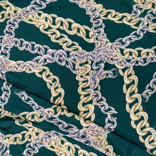 Green Chain Digital Printing Polyester Fabric Swimsuit Fabric Big Stretch Textile Sewing Fabric for Swimsuit Bikini by Yard