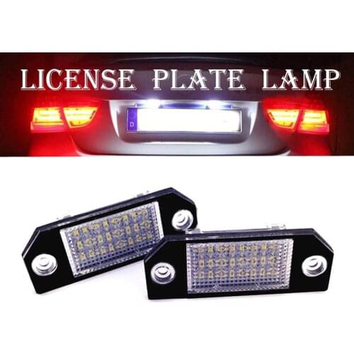 2PCS LED License Number Plate Light For Ford Focus C MAX 2003 F MK2 2003 To 2008 License Plate Lamps 12V