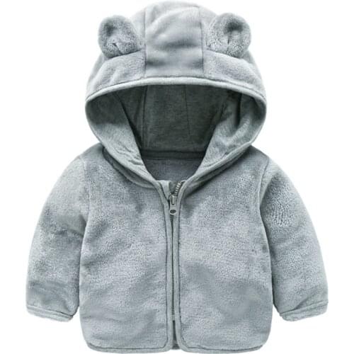 2020 New Autumn And Winter Childrens Hooded Jacket Baby Girl Clothes Baby boy Clothes Double-sided Plus Velvet Cute Ear Top