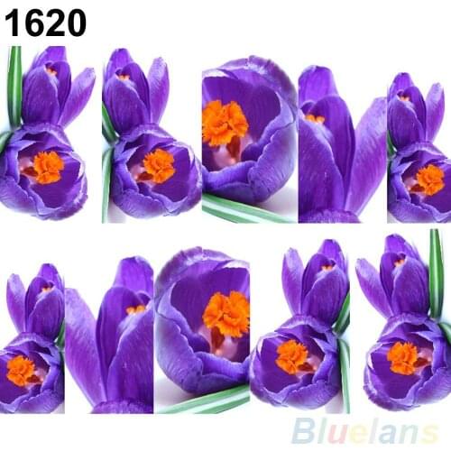 2021 Women Fashion Flowers Nail Art Decals Stickers Water Transfer Manicure Tools
