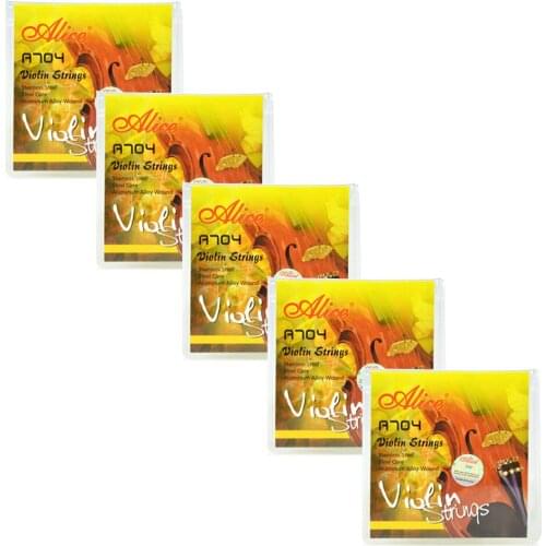 5 Sets of Alice A704 Violin Strings Plated Steel / Steel Core Aluminum Alloy Winding