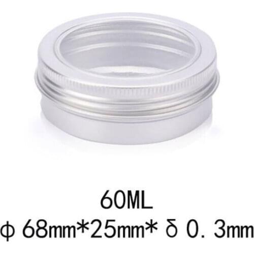 60ml 80ml Aluminum Face Cream Jar Empty Sunscreen Packaging Box Lotion Travel Container Refillable With Window Pot 50pcs/lot