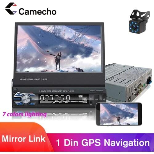 Camecho 1din Car Radio 7"HD Android Mirrorlink GPS Naviation Autoradio Bluetooth Car Multimedia Player For Universal Car Stereo
