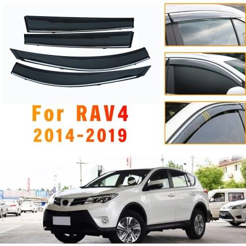Car Styling Window Sun Rain Visor Deflector Guard For Toyota RAV-4 2014 2015 2016 2017 2018 2019 XA40 Car Accessories 4pcs