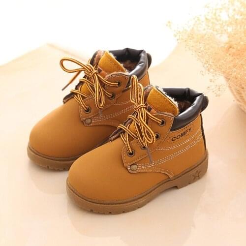 Boys Boots British Rib Sole Leather Boots Childrens Snow Boots Warm Martin Boots Boys Shoes Toddler Girl Boots Girl Shoes