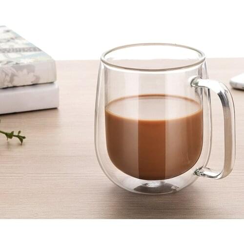 1Pc Water Bottle Coffee Cup Heat-resistant Double Wall Glass Cup Beer Handmade Beer Mug Tea Whiskey Glass Cups New Drinkware