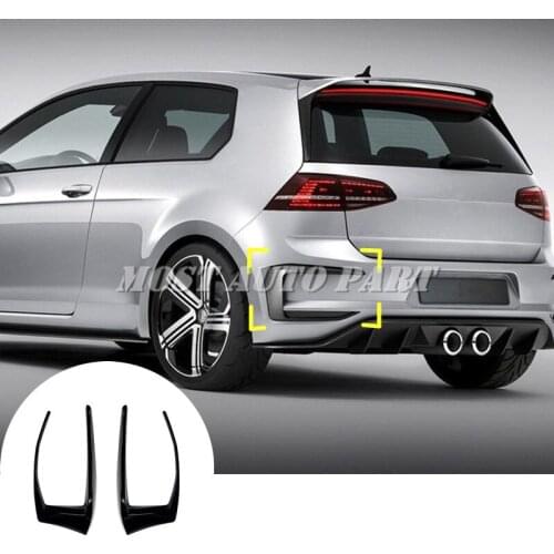 ABS plastic Black Rear Bumper Spoiler Fog Light Cover For VW Golf 7 GTI R GTD Mk7 2012-2015 2pcs Car Decoration Car Trim