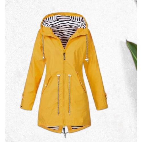 Womens Rain Jacket Outdoor Protection Windproof Rain Coat Wind Protect Coat Ladies Casual Clothing Warm Top