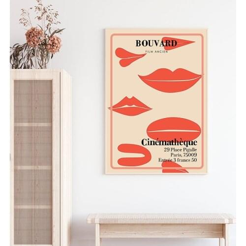 French Paris Retro Movie Theater Vintage Ad Poster Film Cinema Wall Art Canvas Painting Prints Home Theater Decoration Picture