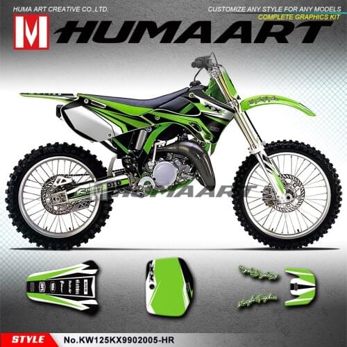 HUMAART KUNGFU GRAPHICS Team Stickers Motocross Decals Vinyl Wraps Kit for KX 125 KX 250 KX125 KX250 1999 2000 2001 2002