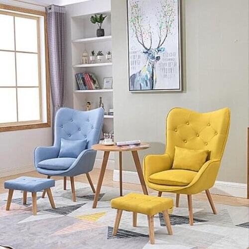 H Nordic Single Living Room Sofa Balcony Apartment Mini Chair Modern Minimalist Sofa Personality Leisure Bedroom Room Chair