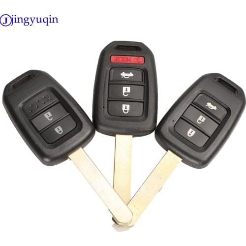 Jingyuqin 10p 2 Buttons Uncut Blade Remote Car key case Shell Styling Cover Keyless For Honda Vezel Civic City Fit XRV HRV JAZZ