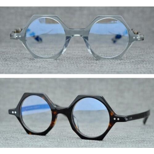 LKK Young fashionable round frame polygon glasses retro myopia optical glasses frame men and women glasses