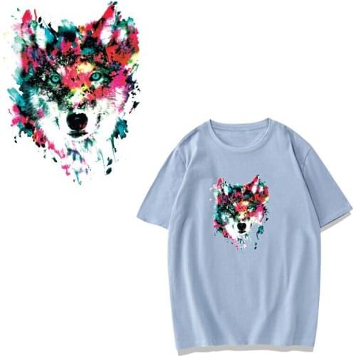 Cartoon animal watercolor Clothing Stickers Iron On Patches Diy Heat Transfers Patch For Clothes T-shirt Appliques Decoration