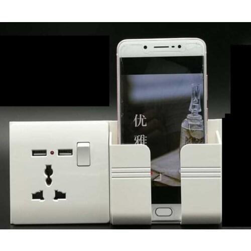 Dual USB Universal Hole Wall Socket DC 5V 2.1A Home Wall Charger Adapter Socket With Bracket USB Socket