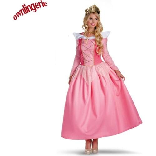2018new arrive Princess Aurora Gorgeous costume Deluxe carnival fancy out fit 40137