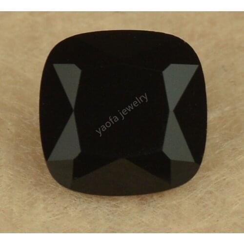 Sale 3x3~12x12mm 5A Black Color Square Cushion Shape Princess Cut Stone Loose Synthetic Glass Beads Lab Made Gems For DIY
