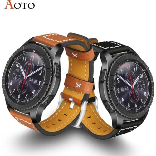 PU Leather watch band For Samsung Gear S3 Frontier/Classic 22mm/S2 20mm Watch Strap For Galaxy Watch 46mm 42mm watch Accessories