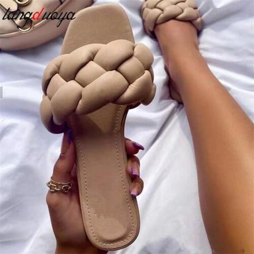 Womens Summer Sandals Flat heel Fashion Fashion Outerwear Flat Beach Shoes Flip Flops Casual Women Slippers Flats Shoes size 43