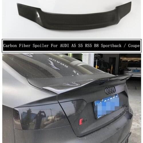 Carbon Fiber Spoiler For AUDI A5 S5 RS5 B8 Sportback Coupe 2008 2009 2010 2011 Wing Lip Spoilers High Quality R Car Accessories