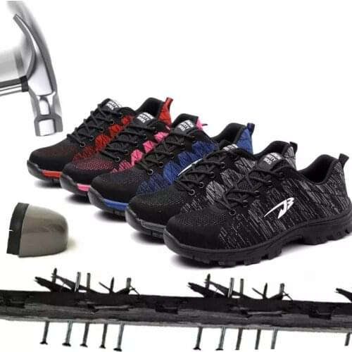 XZMDH Outdoor Men And Women Safety Boots Men Breathable Shoes steel toe Puncture-Proof Workers Sneakers shoes woman shoes men