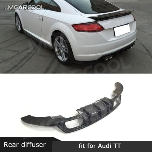 Carbon Fiber / FRP Rear Lip Diffuser For Audi TT TTS TTRS 2014-2017 BT Style Quad Exhaust Two Outlet Bumper Guard Car Styling