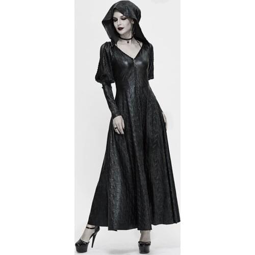 Gothic Black Women Jacket Hooded Long Coat Women Long Sleeves Women Clothing Party Costume Women Clothes