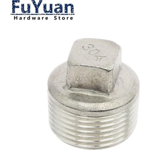 1pcs SS 304 Stainless steel 1/4" 3/8" 1/2" 3/4" 1" 1-1/4' 1-1/2" BSP Male Thread Pipe Fitting Square Head Plug SS304