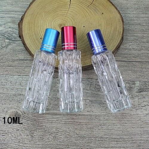 10ml clear Glass Roll on Bottle with glass Ball Perfume Roller Essential Oil Bottle Sample Test Vials F009