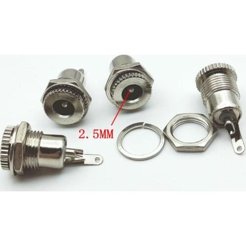 1000pcs brass 5.5mm 2.5mm Female DC Socket JACK Power Plug connector New