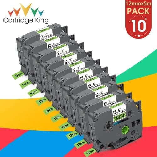 10PK 12mm TZ Label Tape Laminated for Brother TZeD31 Tze-D31 tze D31 Black on Fluorescent Green Compatible Brother Label Maker