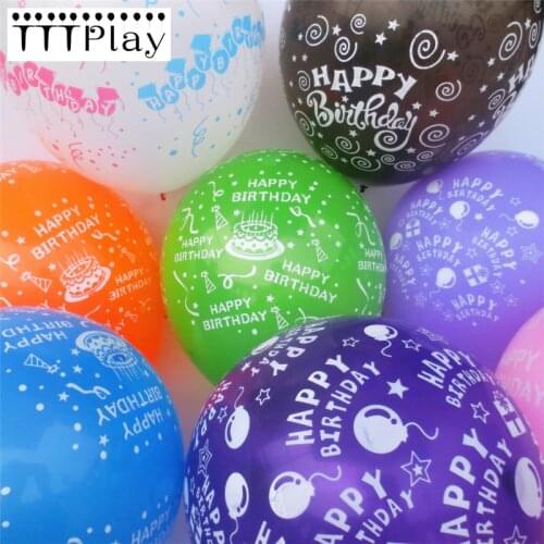 20pcs/lot 12 Inch Happy Birthday Party Decoration Latex Balloons Inflatable Festival Helium Air Balls Baby Shower Party Supplies