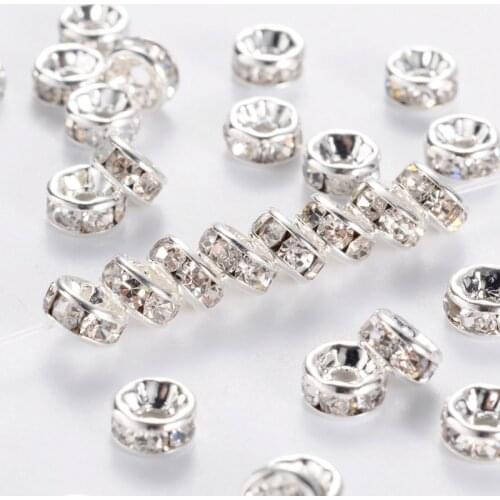 200pcs 5x2.5mm Rondelle Crystal Brass Rhinestone Spacer Beads for Jewelry Making DIY Bracelet Necklace Accessories Findings