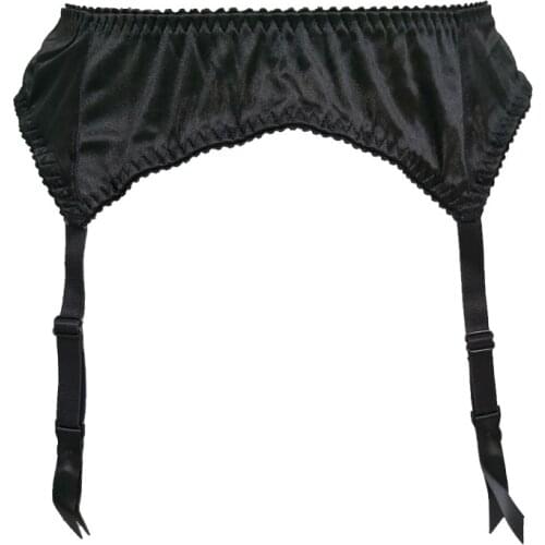 4 Straps Garters Women Black Luster Metal Clips/Buckles Garter Belt For Stockings,Female Suspender Belt Sexy Lingerie GA1273