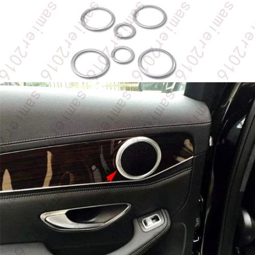 6x Chrome Door Speaker Cover Ring Trim For Mercedes-Benz GLC Class X205 16-2017