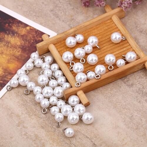 50pcs Imitation Pearl Beads Charms Pendant DIY Jewelry DIY Making Accessories