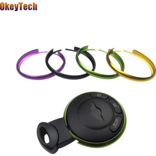 OkeyTech Purple Black Green Gold for Bmw Mini Cooper Key Ring For Car Key Case Shell Fob 3 Button Keys Chains Key Rings Keychain