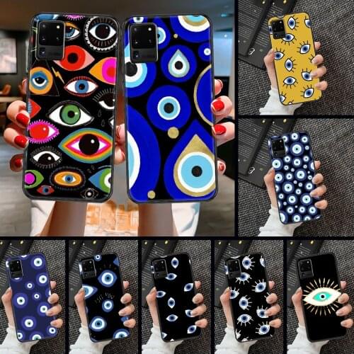 Evil eye Abstract Art Phone case For Samsung Galaxy Note 4 8 9 10 20 S8 S9 S10 S10E S20 Plus UITRA Ultra black art prime fashion