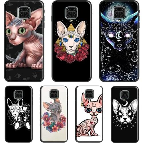 Tattoo Sphinx Cat Funda For Xiaomi Redmi Note 10 Pro Note 9 Pro Note 8 Pro 7 K40 8T 9S 9A 9C 9T Case Cover